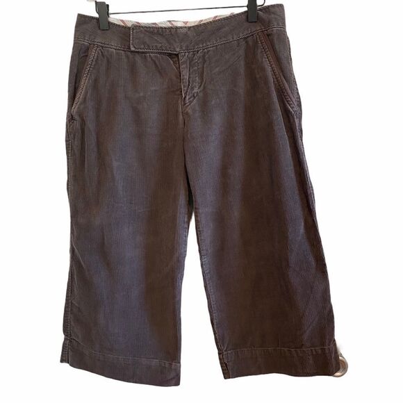 Free People Brown Cropped Corduroy Pants